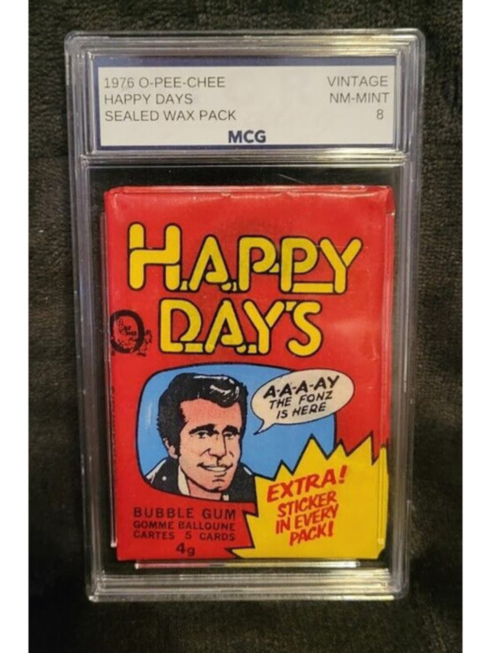 Vintage 1976 O-Pee-Chee HAPPY DAYS Trading Card Unopened Wax Pack Graded 8 Rare!